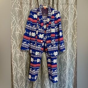 OppoSuits Blue and White Holiday Suit size 36​